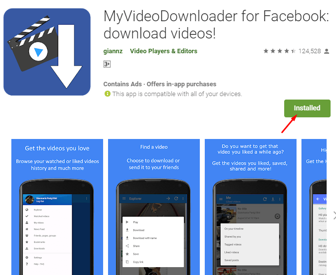 facebook video downloader android app