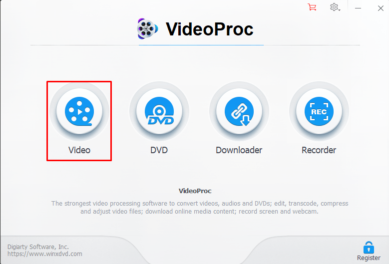choose video option