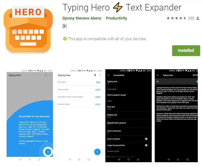 Typing Hero App