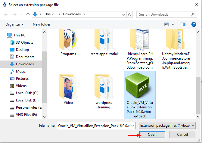 virtualbox extension pack windows 7
