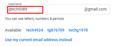 Gmail Address to create gmail account