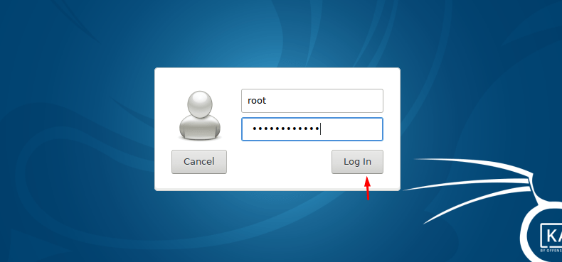 login to kali linux