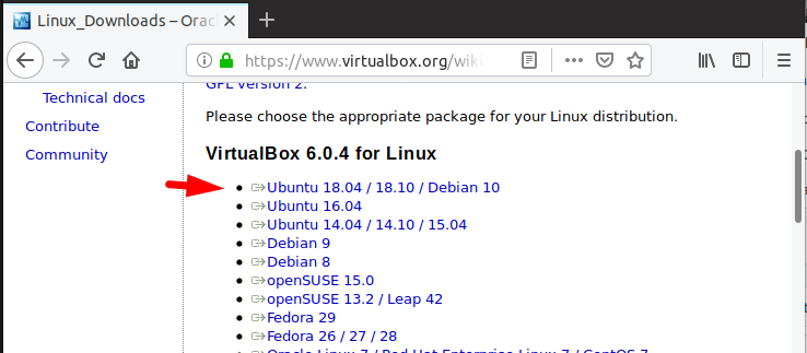 Download Virtualbox for Linux