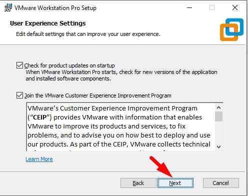 User experience setting in wmware