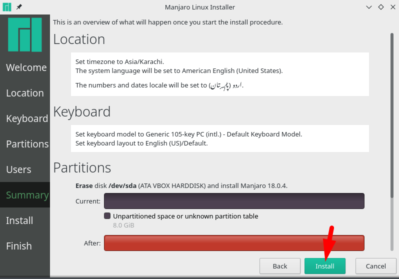 check manjaro linux summary