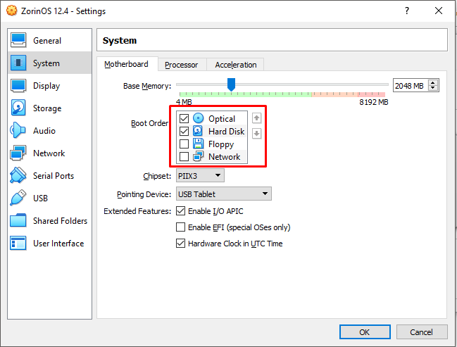 Customize the created VM system