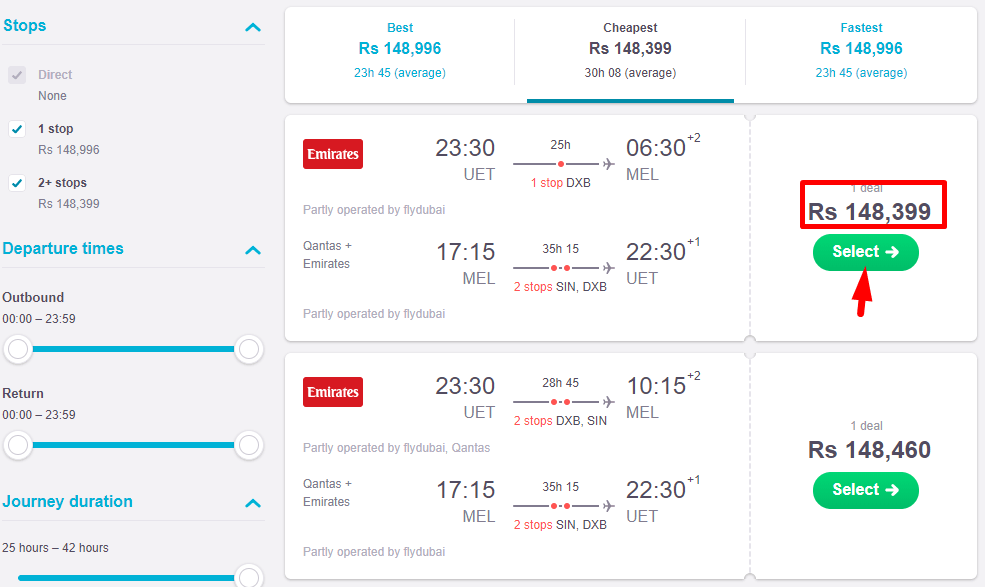 how to book a flight on skyscanner