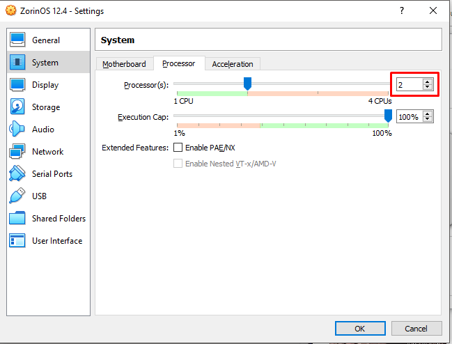 Customize the created VM system