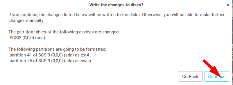 write changes to the disk