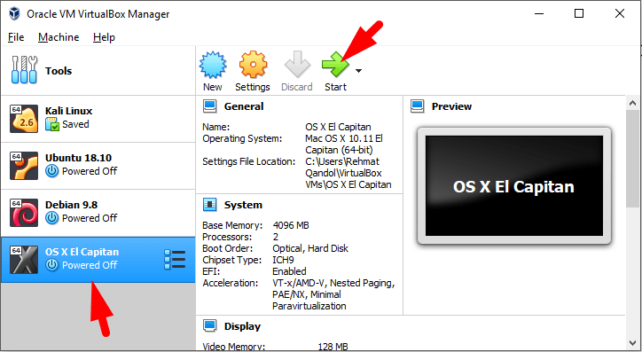 how to install mac os x el capitan on virtualbox on windows