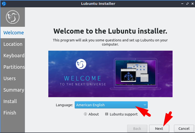 select language to install
