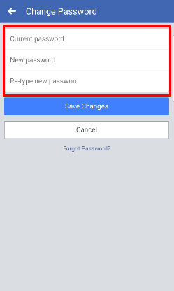 change your facebook account password