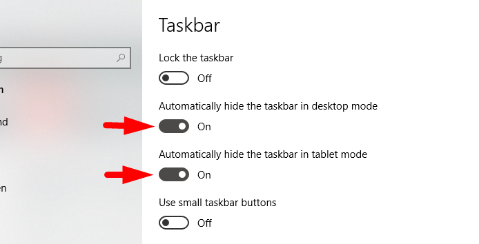 Customize the taskbar in windows 10