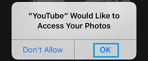 provide youtube access to your photos on iphone