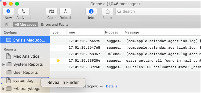 Find reveal in Finder