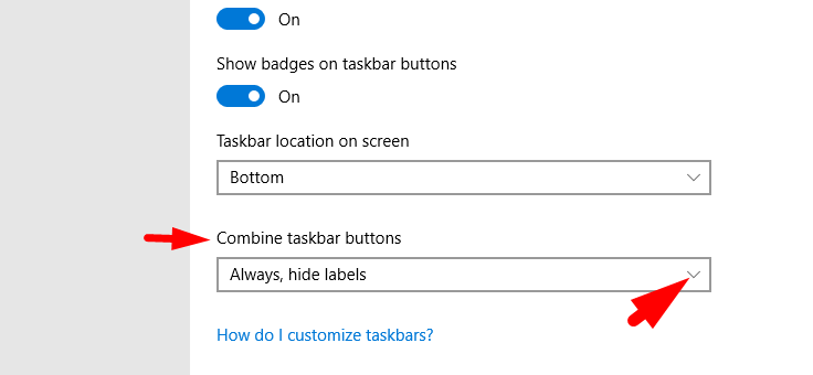 Show Labels for Taskbar Icons