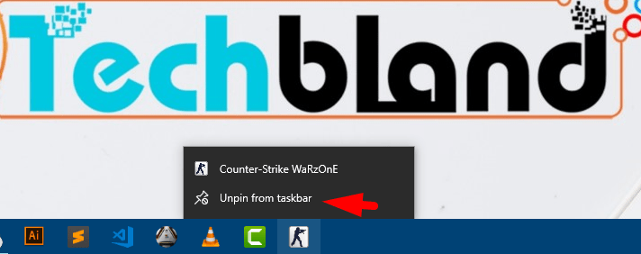 Unpin from taskbar any App Icon