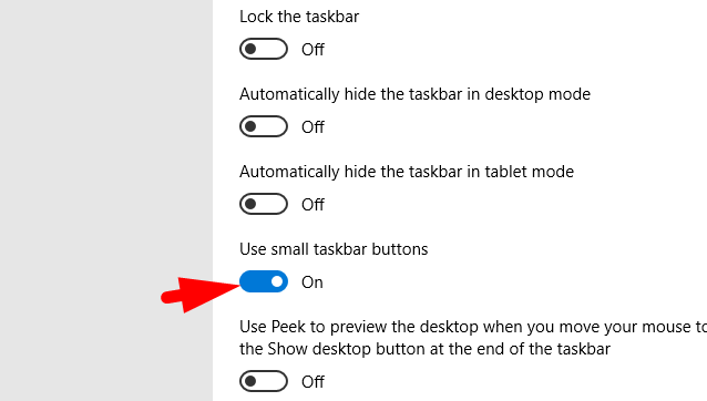 Use Small Icons on the Taskbar