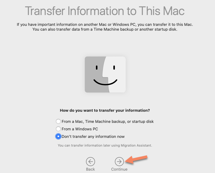 Transfer Information to this Mac