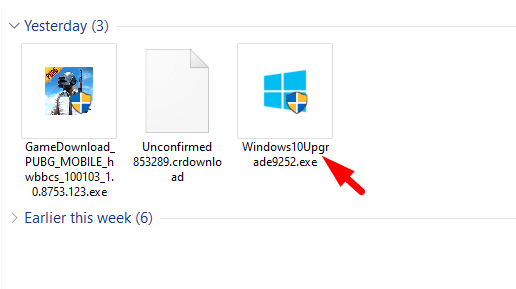 Run Windows 10 update file