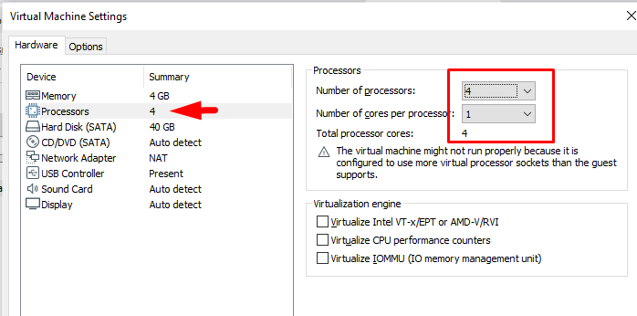 Increase MacOS catalina processor