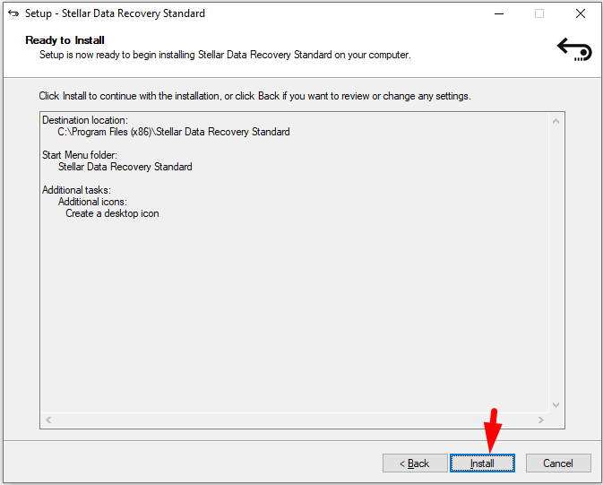 Install Stellar Data recovery Software on Windows PC