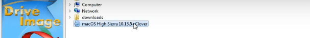 Select MacOS High Sierra Image file