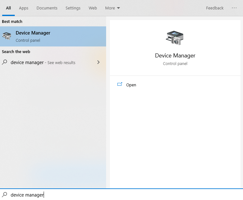 Search for Device Manager 