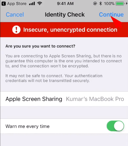 Access to Mac with iPhone
