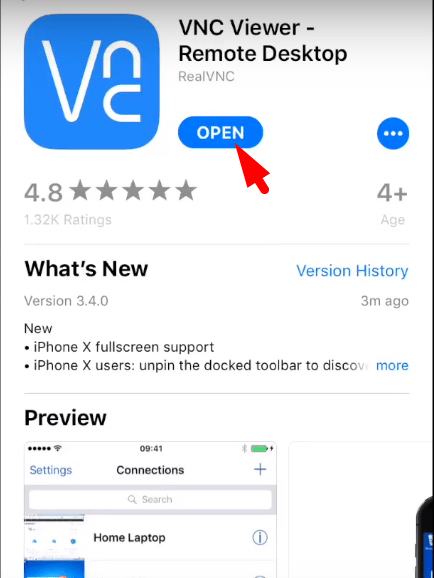 Open VNC viewer Application