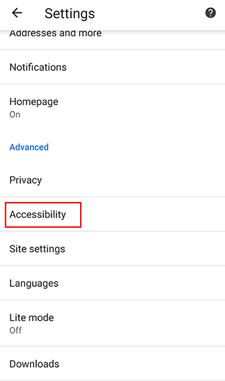 Google Chrome Built-in Accessibility