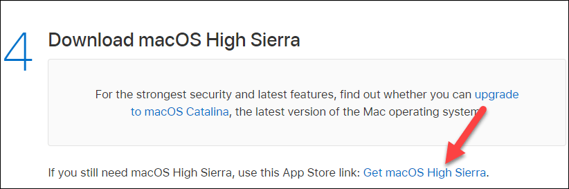 macos high sierra download non app store method