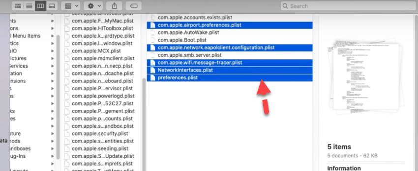 Delete MacOS Network Plist File