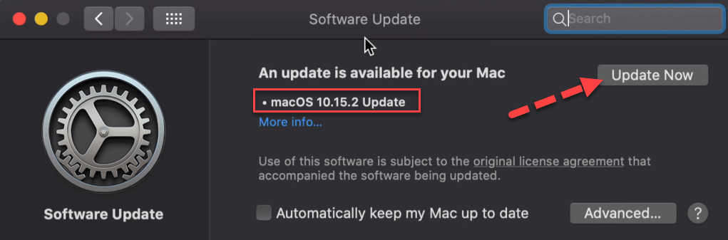 Update MacOS Catalina 10.15.2