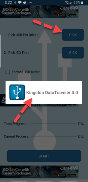 Pick USB Pin Drive on Android
