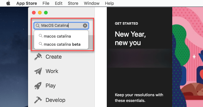 Search MacOS Catalina on App Store
