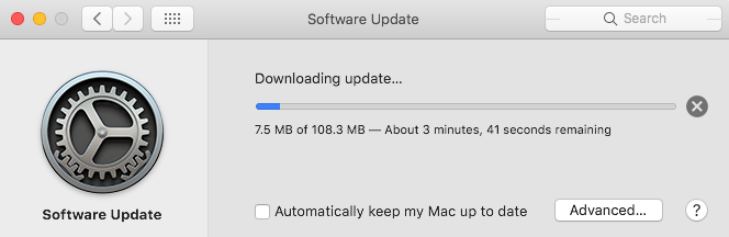 Downloading MacOS Update