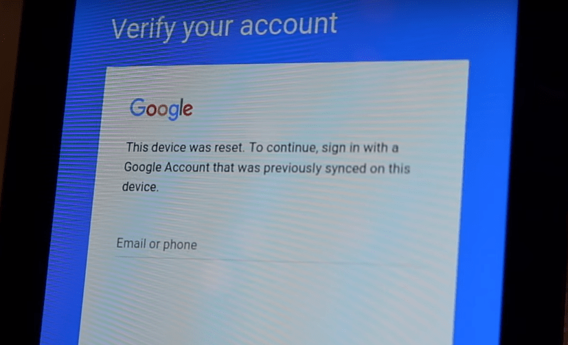 Verfity Google Account After Factory Reset