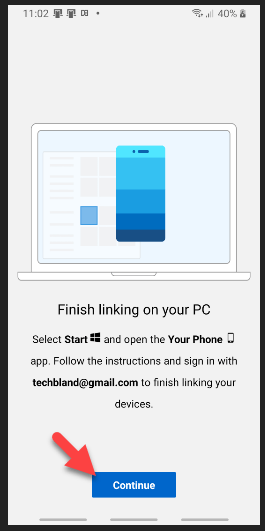 Finish Linking on your PC