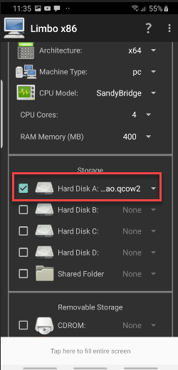 Select Hard Disk img File