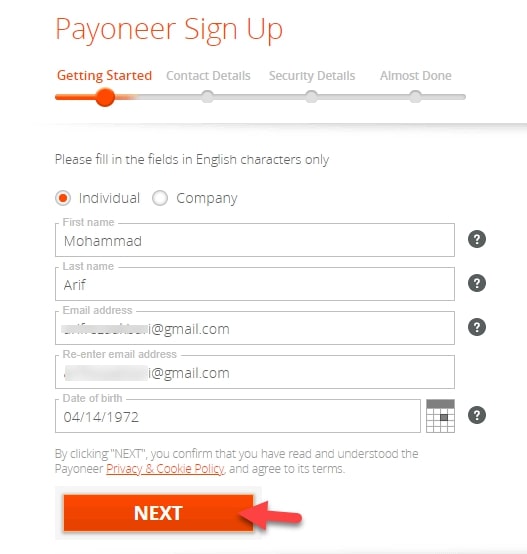 Easy Way to Signup Payoneer Account