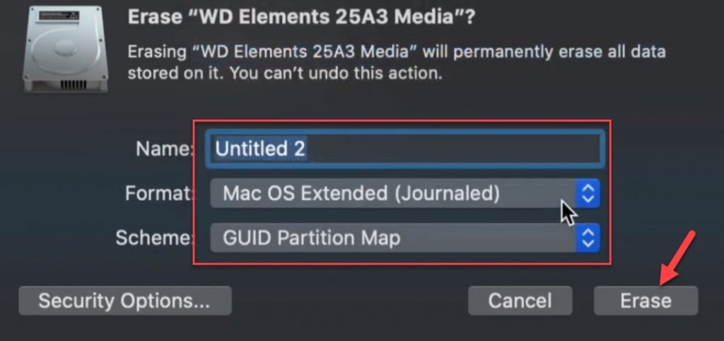 external hard drive time machine format