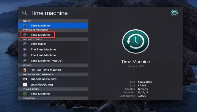 Open Time Machine Application