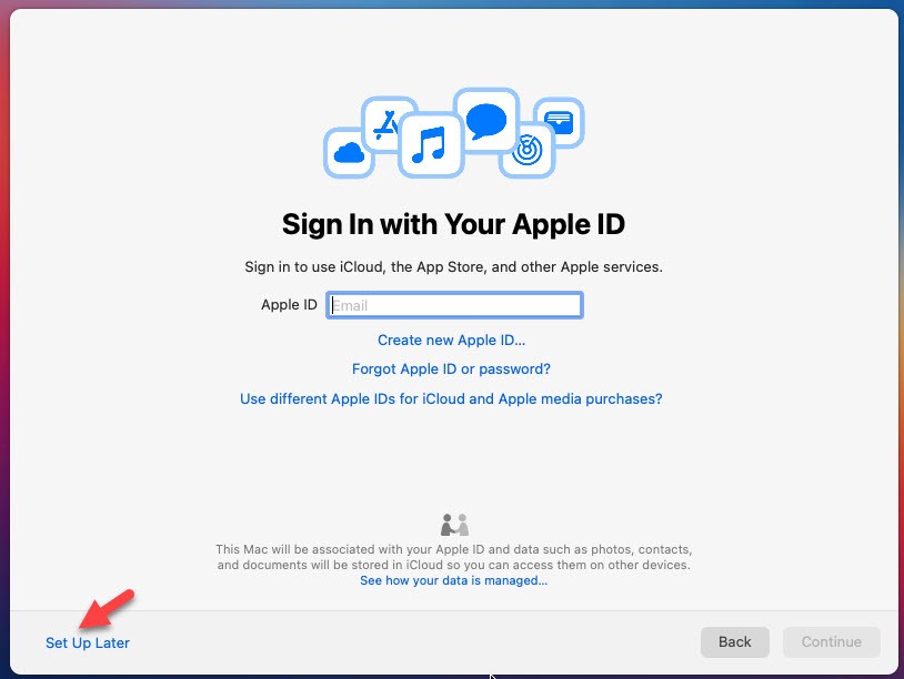 Sign-In to Apple ID on MacOS Big Sur