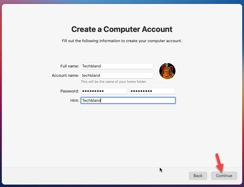 Create macOS Big Sur computer Account