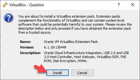 Install Virtualbox Extension Pack for macOS Big Sur