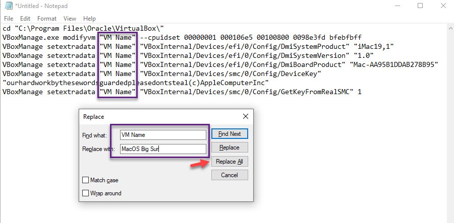 Replace Virtual Machine Name