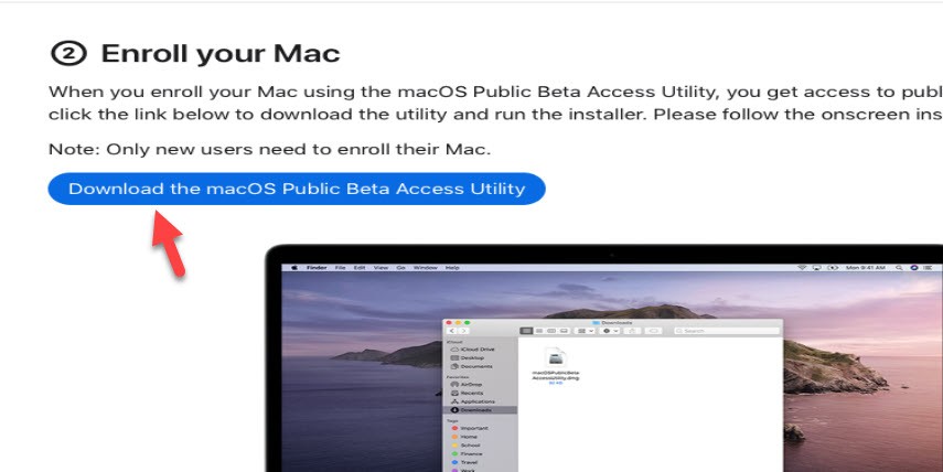 Download macOS Public Beta Access Utility