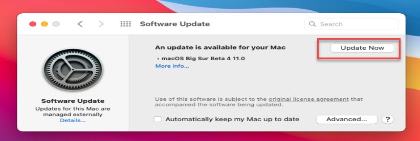 Update macOS Big Sur Beta 4