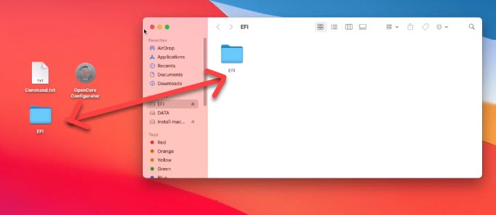 Copy EFI Folder and Paste to USB EFI